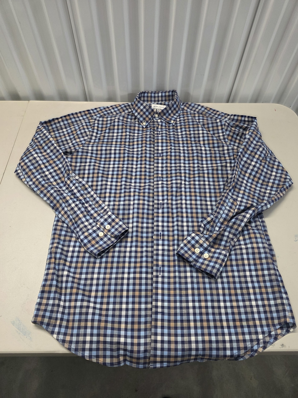 Peter Millar Checked Button Down Shirt Men's Size Medium